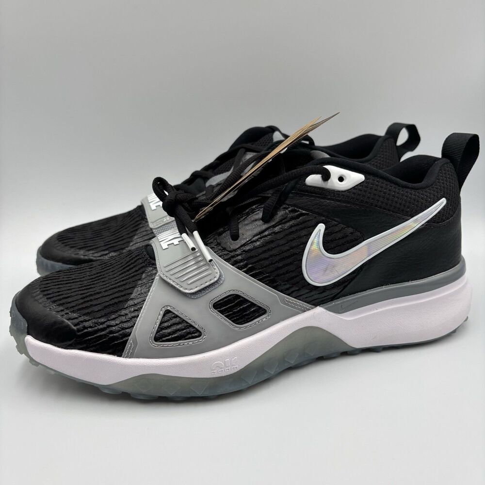 Mens Size 11.5 Nike Air Zoom Diamond Turf Baseball Shoes Black White FN4250-002